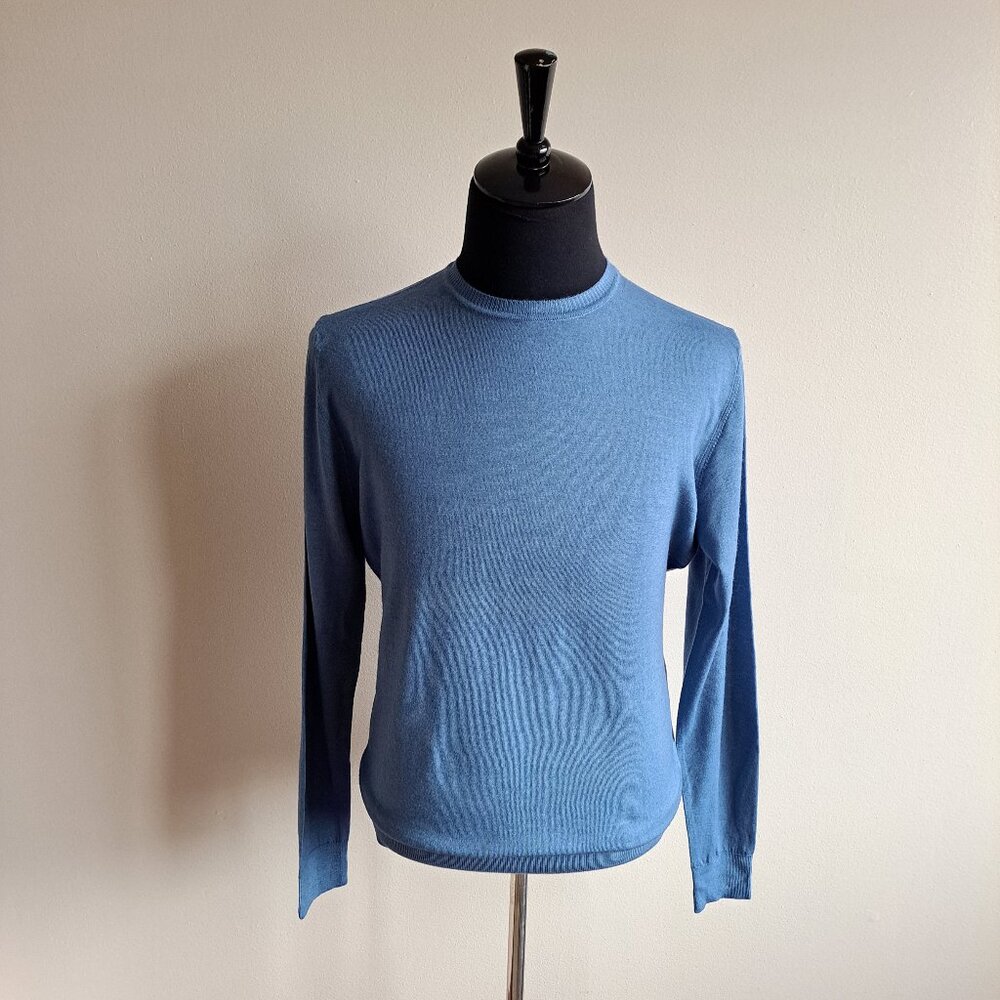 NEW Stenströms Men's Blue 100% Merino Wool Sweater Size M / L